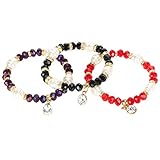 Jxngery 3 pulseras de cristal elegantes hechas a mano, joyería apilable, regalo para mujeres y amigas