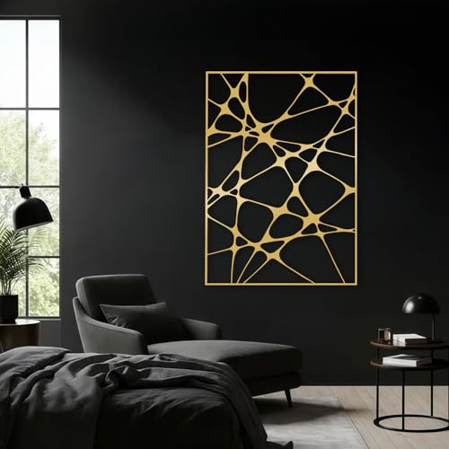 OZF Abstract Line Metal Wall Art, Modern Geometric Irregular Shape