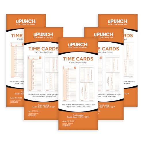 uPunch 500 Time Cards for CR1000 Digital Time Clock and Date Stamp