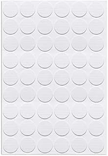 sourcing map Screw Hole Covers Stickers Textured Plastic Self Adhesive Stickers for Wood Furniture Cabinet Shelve Plate 21mm Dia 54pcs in 1Sheet White Maple Wood, PC-04