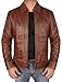 III-Fashions Mens Reeves Real Leather Jacket for Adults - Vintage Brown Real Lambskin Motorcycle Jacket | John, S