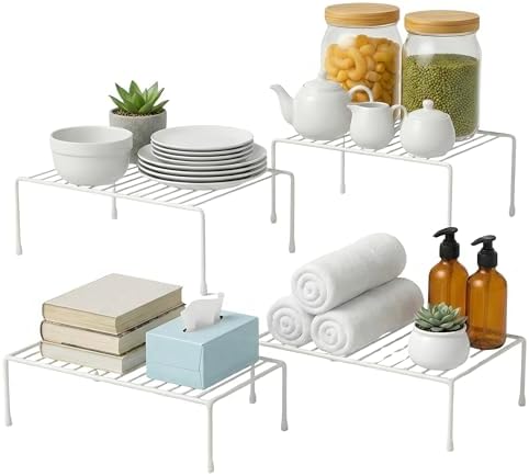 Evelots Kitchen Cabinet Wire Shelf Organizer/Rack - 4 Pack Sturdy...