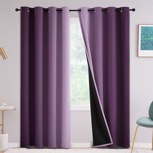 Yakamok Violette Ombré Verdunkelungsvorhänge, 2er-Set