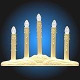 Vickerman 5-Light Ivory Candolier Christmas Indoor Candle Lamp