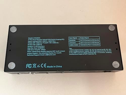 2 Monitors 4 Computers KVM Switch Laptop and Desktop 4 Port Hybrid USB-C Docking & Dual Displayport & DP HDMI & Dual HDMI 4K@60Hz KVM Switch with EDID Emulator, Support PD 100W Charging — 사진 4