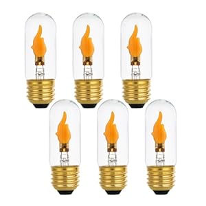 Flame Light Bulbs E26 Standard Base LED Flickering Light Bulbs, Realistic Flame Effect Bulb for Halloween Christmas Decoration, 6 Pack Flame Light Bulbs E26 Standard Base LED Flickering Light Bulbs Realistic Flame Effect Bulb for Halloween Christmas Decoration 6 Pack