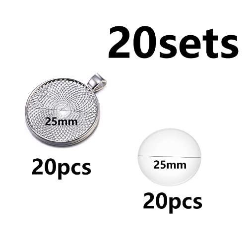 HERZWILD 20 Sets Round Bezel Pendant Trays - Image 2
