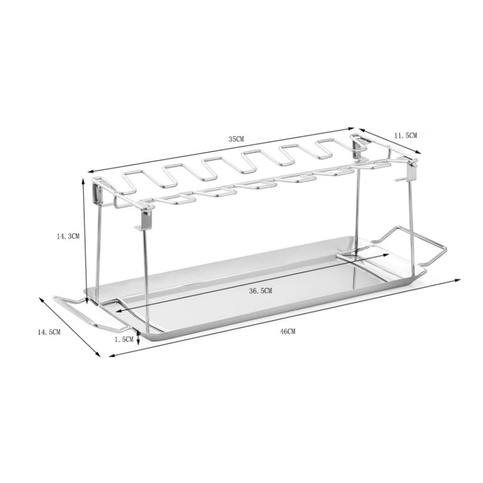 Plateau support de rôtissage pour pilon de poulet sur grille de barbecue pliante extérieure - 3