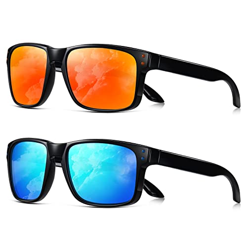 Square Polarized Sunglasses Men Womens - Retro Sun Glasses for Fishing Driving UV Protection