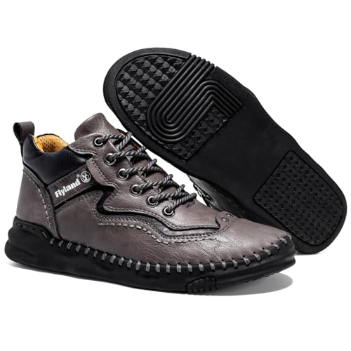 FLYLAND Mens Casual Leather Shoes Ankle Chukka Boots Handmade Retro British Walking Daily Work Office Sneakers Shoes for Male4