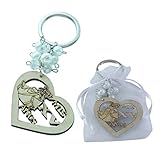 12 pcs Quinceañera Favors Wooden Heart Shape Keychain Sweet 15 Souvenirs for Guest with Gift Bag...