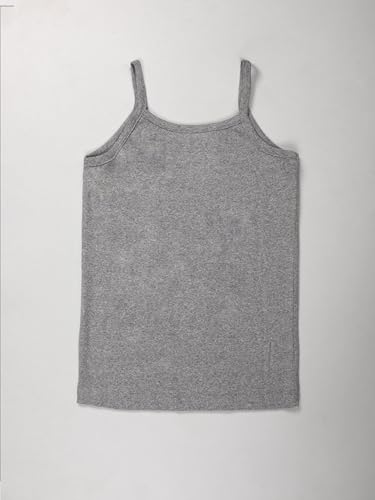 Image of KiddoPanti Girls 100% Cotton Rib Solid Camisole Tank Top Pack of 3