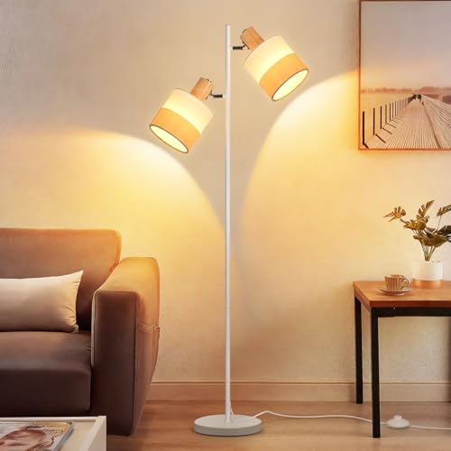 CBJKTX Stehlampe Wohnzimmer Stehleuchte Vintage - Holz...