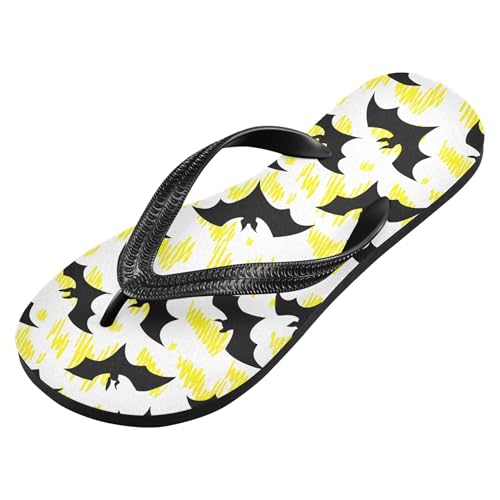 Burbuja Bat with Yellow Line Flip Flops for Women Men, Soft Thong Sandals Rubber Slippers for Pool Beach Essentials2