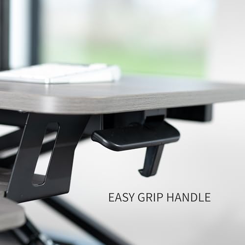 Image of VIVO Height Adjustable 32 inch Standing Desk Converter with Dual 13 to 30 inch Monitor Stand, Sit Stand Monitor Mount and Desk Riser, Gray, DESK-V000K-M2G