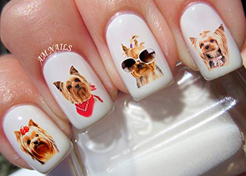 Yorkshire Terrier Water Nail Art Transfers Stickers Decals - Set of 50 - A1295