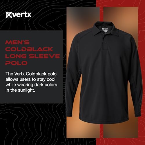 Vertx Mens Tactical Polo Shirt, Long Sleeve T-Shirt, Breathable, Tactical Clothing Gear, Police, Security, Relaxed Fit2