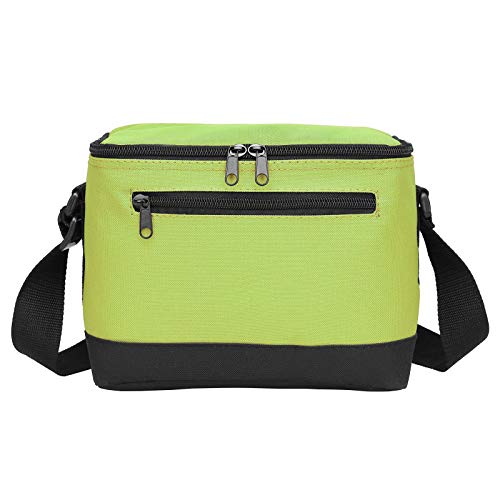 Buyagain Lunch Bag, 600D Poly Small 6 Can Insulated Reusable Lunch Cooler Bag Peva Water-Resistant Lining For Women Men Adult Work, Apple Green #TOP6