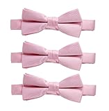Sportoli174; Kids Baby 3-Pack Adjustable Solid Color Banded Satin Pre-tied Bow Ties - Pink