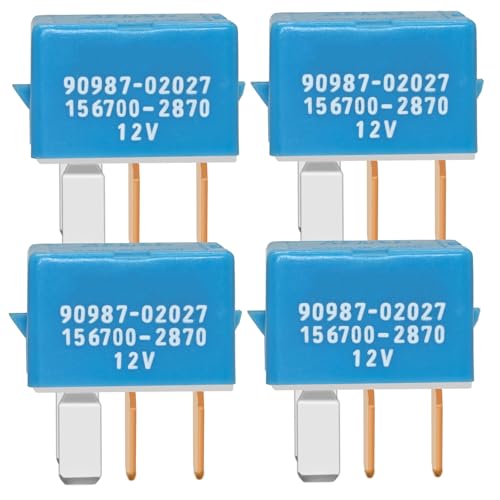 90987-02027 Relay (Set of 4) - 4 Pins AC Relay Direct OEM Replacement for Toyota, Lexus & Camry (1997-2014) - Replace 90080-87026 90987-02028