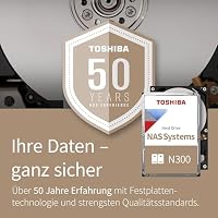 TOSHIBA N300 12TB Interne NAS-Festplatte, 3,5'' SATA HDD, 7200 RPM, 24/7 Betrieb, unterstützt 1-8 Baysysteme, 128MB Cache, 180TB/Jahr Arbeitslast, 3 Jahre Garantie (HDEXZ13ZNA51F). – Ansicht 7