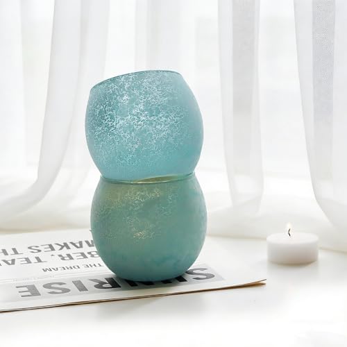 Lot de 4 photophores bleus en verre pour mariage d'été – vue 6