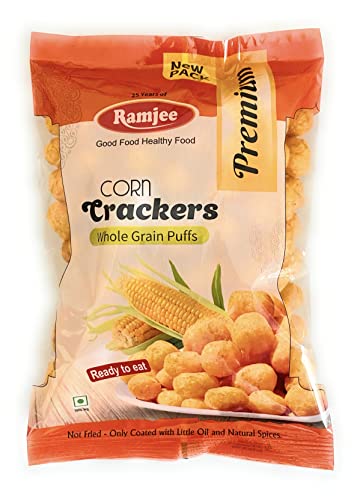Ramjee Non Fried Whole Grain Corn Crackers | Premium | New Pack (80g) – Pack of 10