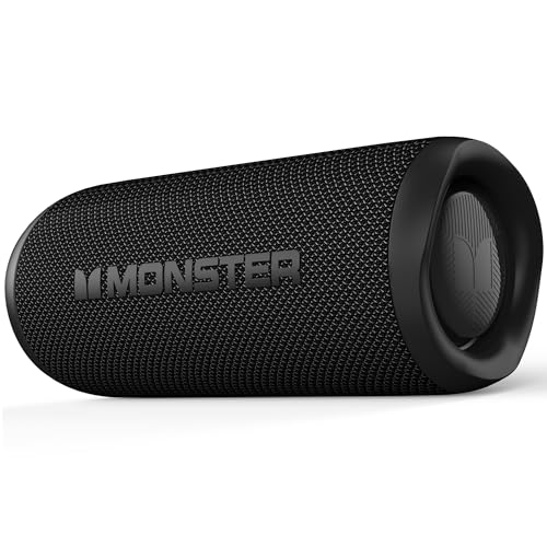Monster - Monster Bluetooth Speaker, Wireless Portable Outdoor Bluetooth Speakers, 40W True Wireless Stereo IPX8 Waterproof, Dual PairingBluetooth 5.4 Built-in Mic, Black - -50%
