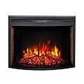 FIREBLAZE Firespace 36” Curved Glass Electric Fireplace Insert, 36 inch Wide Recessed, Infrared Quartz Heater with Crackling Sound, Remote Control, Timer and overheating Protection