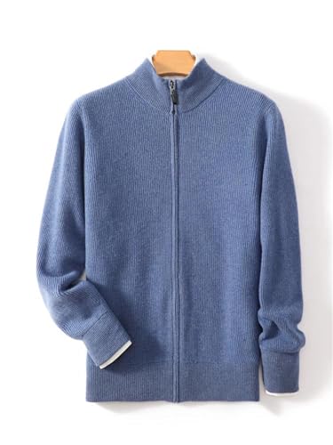 Men Zipper Cardigan Winter Thick Long Sleeve Sweater Merino Wool Knitwear2