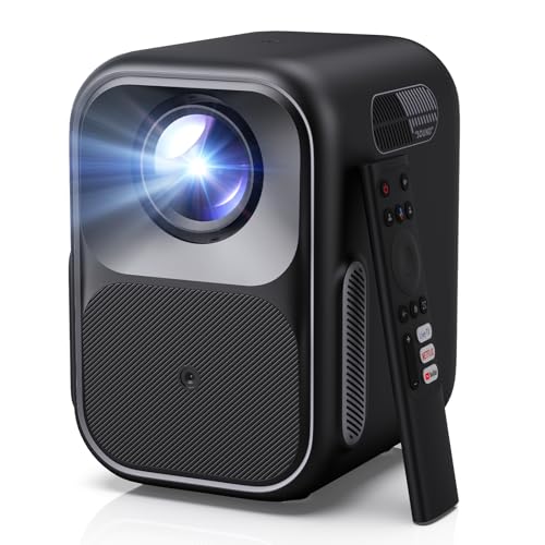 WEMAX Proyector Google TV con Netflix Oficial, 1080P Nativo (Soporte 4K), 300 ISO Lúmenes, Motor Óptico Sellado Anti Polvo, Enfoque y Keystone Automático, HDR10, Dolby Audio, WiFi 5G/BT, Cine en Casa