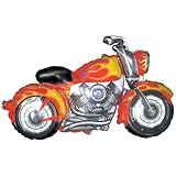 Creative Converting CTI Mylar Balloons, Snarly Motorcycle, 45', Red