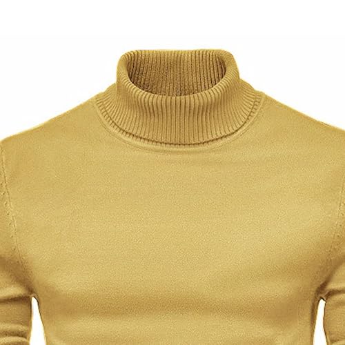 Men's Slim Fit Turtleneck Sweater Twisted Pullover Male Solid Sweaters Casual Basic Knitted Pullover2