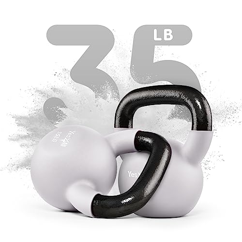 Yes4All Neoprene Coated & Kettlebell Sets - Hand Weights for Home Gym & Dumbbell Weight Set training 35 lb - Image 3
