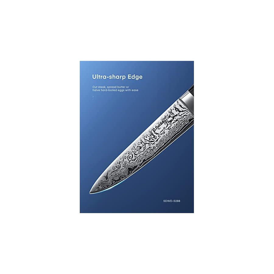 DPerlla-Knife-Set-14PCS-German-Stainless-Steel-Kitchen-Knives-Block-Set-with-Built-in-Sharpener-Black Knife Set, D.Perlla 14 Pieces Kitchen Knife Set with Built-in Sharpener, Stainless Steel Knives Block Set with Unique Waved Pattern, Non-slip Handle, Black