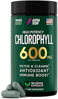 Chlorophyll Capsules 600 mg - Natural Chlorophyll Pills for Women & Men - Highly BioAvailable Organic Chlorophyll Supplement for Energy, Immunity & Skin Health - Internal Deodorant, Detox & Cleanse