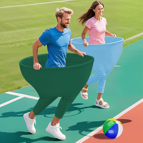 Image of Green Granny Pant Yard Game Set 2PCS Color Mixing Big Granny Pants Outdoor Game Baby Blue with 8 Bouncy Balls and 1 Air Pump (Random Colors) Big Pants Outdoor Games for Adults and Family