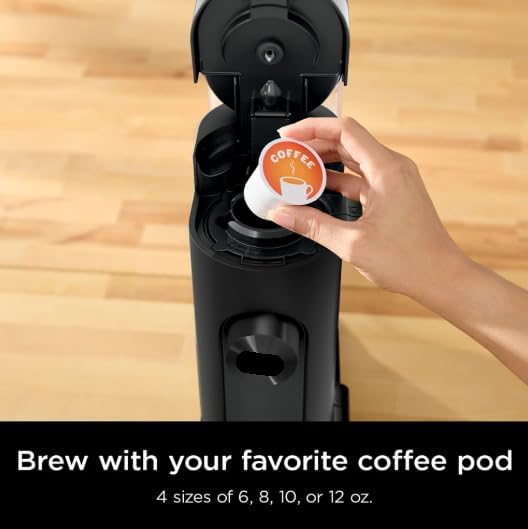 Single-Serve Pods or Grounds Hot and Iced Coffee Brewer with Rapid Cold Brew, 4 Brew Styles, Compact design and Storage, Removable reservoir 56 oz, Black PB045