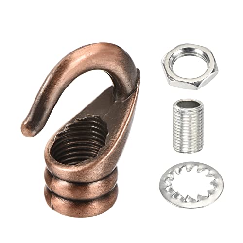 Image of YOKIVE 2 Pcs Alloy M10 Ceiling Hook, Electroplate Pendant Fixtures Hanger | Hanging Chandelier Light, Great for Home (Red Bronze, 0.91x1.22-Inch)