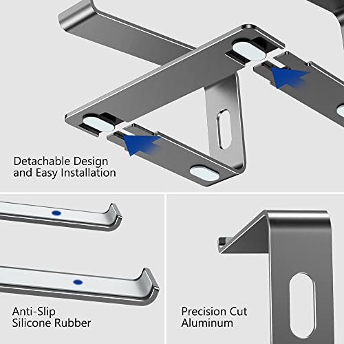 Image of BESIGN LS03 Aluminum Laptop Stand, Ergonomic Detachable Computer Stand, Riser Holder Notebook Stand Compatible with Air, Pro, Dell, HP, Lenovo More 10-15.6 inch Laptops, Gray by Blackwik