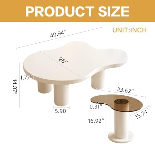 Modern-Cream White-Nesting Coffee Table Set