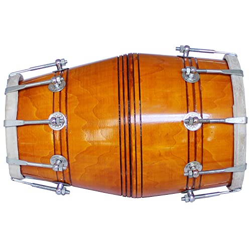 New Handmade Dholak for Bhajan and Kirtan india Traditional Dholak (DARK RED)