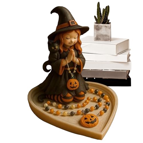 Teksome Caja De Rosario Católico, Niña de Halloween Caja de Recuerdo para Rosario, Expositor de Joyas para Pendientes Pulseras Abalorios Recuerdos Familia y Amigos Bautizo