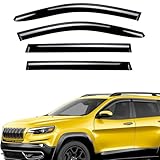 Extra Durable Window Deflectors Tape-On Window Visors Rain Guards Fit for Jeep Cherokee 2014-2023, Sun Visors, Wind Vent for Shades, Exterior Car Accessories - 4pcs. AG0963