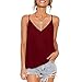 LINSINCH Camisole Printemps et été pour Femme Col V Taille Camouflage Imprimée Géométrique Mode Décontractée Hauts de Fluide Tops (Wine, S)