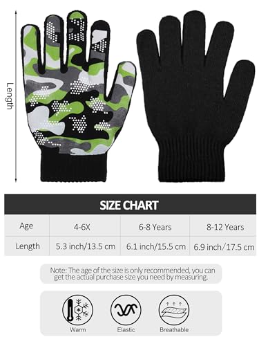 Cooraby 4 Pair Stretch Winter Kids Gloves - Full Fingers Magic Gloves for Boys & Girls3
