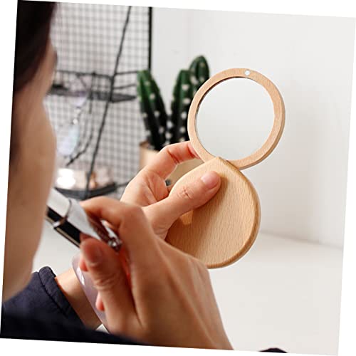 FOMIYES 3 espejos portátiles de maquillaje de madera miniatura 5