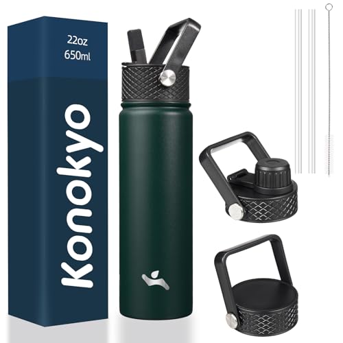 Image of Konokyo 22 oz Insulated Stainless Steel Water Bottle with Straw Lid