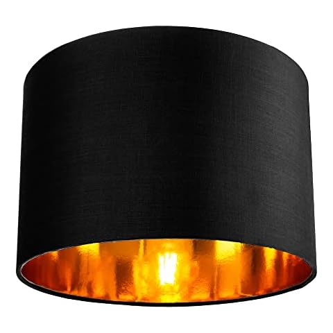 Chic Black Cotton Drum Lamp Shade by Happy Homewares Cover