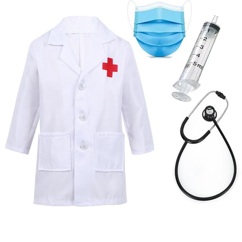 Fancyclub Full Sleeves doctor coat for kids| White Color Lab Coat with Stethoscope, Mask and Injection | (11-12 year) (B0CGB37CL9) Amazon Price History, Amazon Price Tracker